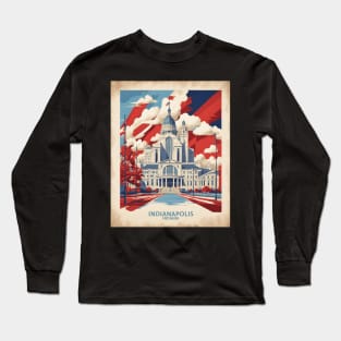 Indiana United States of America Tourism Vintage Poster Long Sleeve T-Shirt